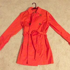 MK Michael Kors Orange Trench Coat